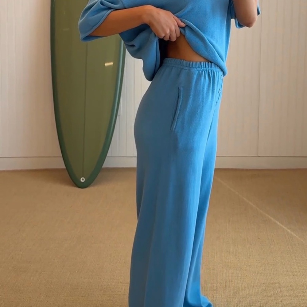 Daily Drills Beach Knit resort Malibu Blue Pants - Picture 7 of 8